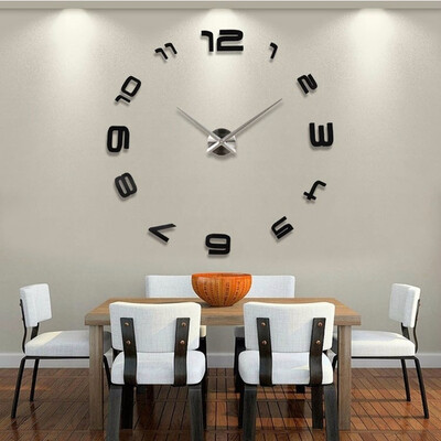 

Wall ClockModern Frameless DIY Wall Clock Large 3D Wall Watch Non Ticking for Living Room Bedroom Kitchen