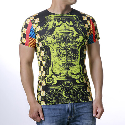 

Mens Round Neck Short Sleeves Personality Printed T-shirts