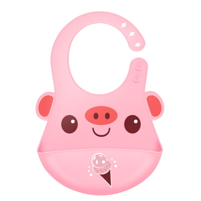 

MillyMally baby eating bib food rice waterproof baby child kid silicone bib feeding rice bag pig pig doodle powder