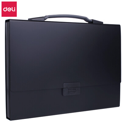

Deli deli 13 soft rubber handle organ bag A4 affairs package student test paper bag black 5245
