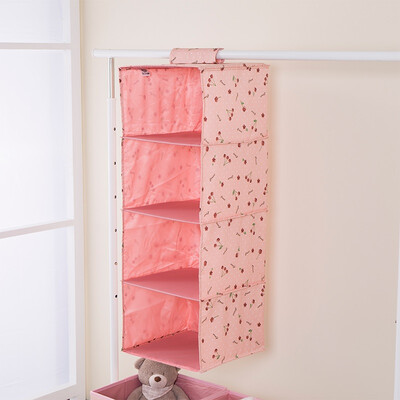 

Western SIVIN cherry red storage hanging bag hanging storage bag four-layer wardrobe storage bag multi-layer dormitory storage bag