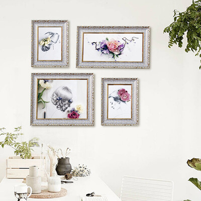 

GREEN GREENGALLERY living room dining room sofa wall decoration painting simple modern office painting murals creative combination photo frame photo wall rose