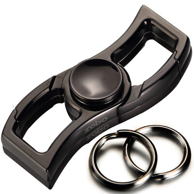 

Authentic zobo car keychain fingertip gyro double key ring key ring car ornaments birthday gift ZB-925 black ice color