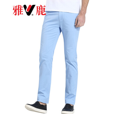 

Yalu casual pants mens business casual solid color wild trousers mens youth Slim comfortable straight casual pants mens clothing BS-8551106 beige 33