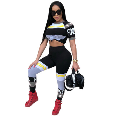 

Fashion Two Piece Set 2018 New Arrival Club Wear Knitted Suit Women 2 Piece Set Top And Pants Bodycon Sweatshirt Female Outfits