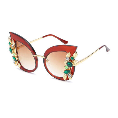 

Vintage Design Cat Eye Солнцезащитные очки для женщин Crystal Diamond Роскошные солнцезащитные очки Женские очки De Sol