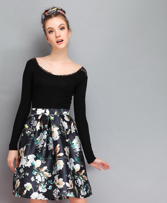 

Lovaru ™2015 autumn new fashion printing Slim waist skirts short skirt women fashion soilid skirt