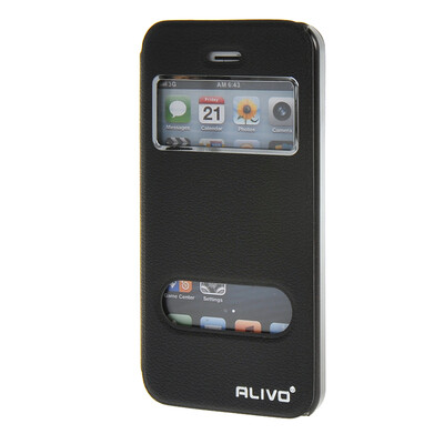 

MOONCASE iPhone 5G / 5S чехол для View Slim Leather Flip Pouch Bracket Back Cover Black