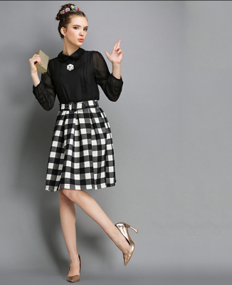 

Lovaru ™ 2014 new winter fashion Plaid big waist skirts tutu skirt high quality fashion women skirt