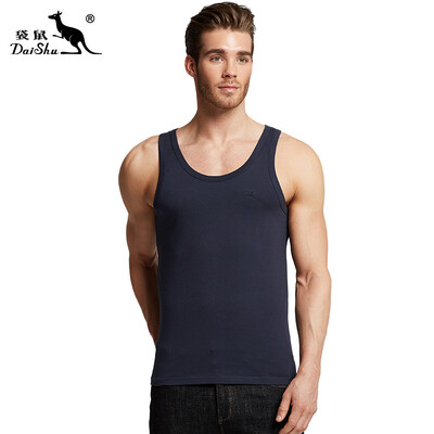 

Kangshu DaiShu Mens Vest Round Neck Tights Sports Fitness Sweat Vest Summer Slim Fit Solid Color Cotton Sweatshirt Baolan XXXL