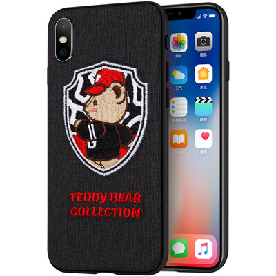 

Teddy Collection Apple iPhoneX Mobile Shell Apple 10 Cover Creative 3D Three-dimensional Embroidery All-in-one Silicone Soft shell Teddy Athlete
