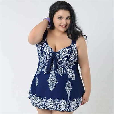 

4XL-6XL Plus Size One Piece Swimsuit Skirt 2017 Push Up Swimwear Women Dress Bathing Suit Large Size Swim Suit For Fat Women