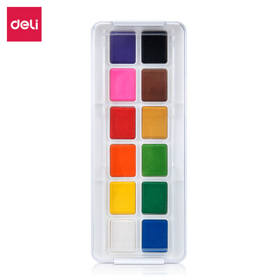 

Deli deli 12 color solid watercolor paint set beginner hand-painted watercolor paint 73868