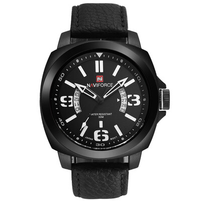 

NAVIFORCE 9062 Men Fashion Leather Strap Wristwatch Waterproof Quartz Watch