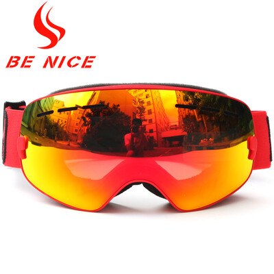 

Benice New Design 4-15 лет Детские лыжные очки Съемный двухслойный противотуманный двойной объектив Лыжные очки Snow-4300