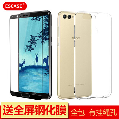 

Shell Film Set Glory V10 Mobile Shell Send Full Screen Black Steel Film Huawei Mobile Phone Case All-inclusive Drop Series Soft Shell Transparent