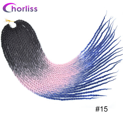 

Chorliss 24"Soft Crochet Braids Synthetic Hair Braiding Hair Senegalese Twist Kanekalon Hair Extenstion Mint Green Black Brown