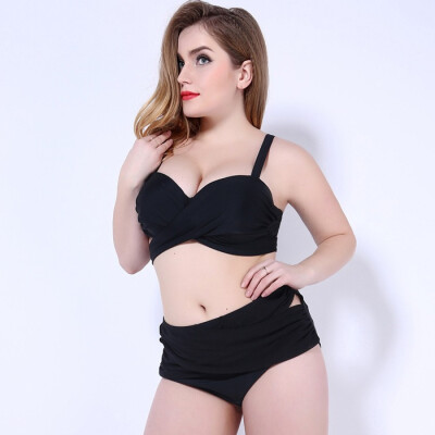 

XXL 3XL 4XL 5XL plus size new summer 2018 women bikini brazilian large size sexy swimwear triangle swimsuit two piece black pink