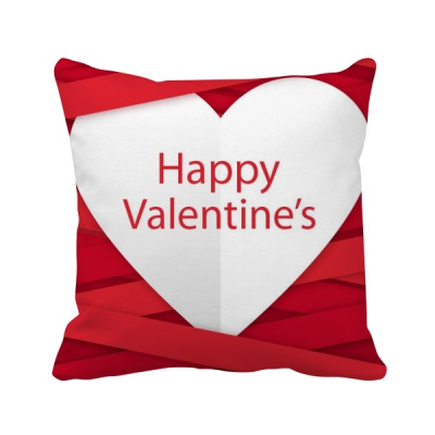 

Happy Valentines Day Red Stripes Square Throw Pillow Insert Cushion Cover Home Sofa Decor Gift