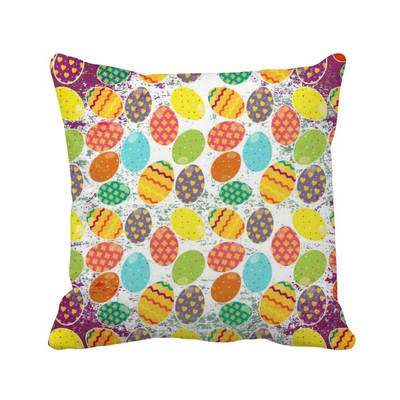 

Easter Religion Festival Egg Flower Heart Square Throw Pillow Insert Cushion Cover Home Sofa Decor Gift