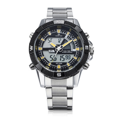 

SHARK WH320 Mens Analog Digital Date Dual LCD Dispaly Sport Quartz Army Watch