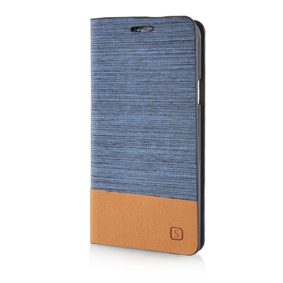 

MOONCASE Canvas Design Leather Side Flip Wallet Pouch Stand Shell Back Case Cover for Samsung Galaxy A3 Light Blue