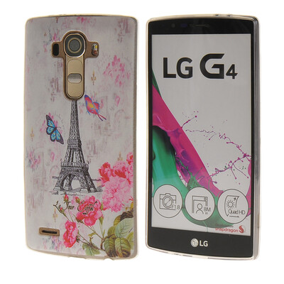

MOONCASE Eiffel Tower Pattern Soft Silicone Gel TPU Protective Case Flexible Shell Protective Case Cover for LG G4 a02