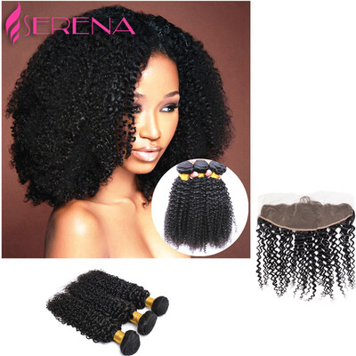 

Grade 8A Malaysian Virgin Hair With Closure Kinky Curly Hair 4 bundles With Closure Malaysian Virgin human Hair With Closure