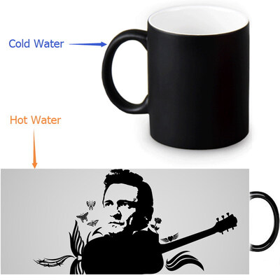 

Johnny Cash Morphing Mug Color Change Tea Cup Magic Milk Coffee Mug