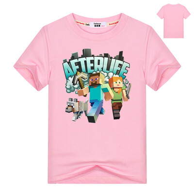 

Minecraft Alex & Friends Girls Boys t Shirt 3-13 Kids Video Game Tee 2018 Summer New Run Away Приключения Топы Детская одежда