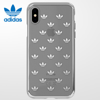 

Adidas iPhone8 Mobile Shell Shamrock Logo Apple 10 Men Silicone Transparent All-inclusive Color Edge Technology Trend Simple Non-slip Fall Protection Silver