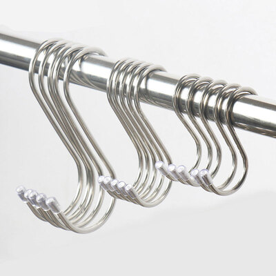

Bingyou stainless steel S hook bold 42mm meat hook kitchen hook universal stainless steel s-type hook crossbar hook 11 cm 10