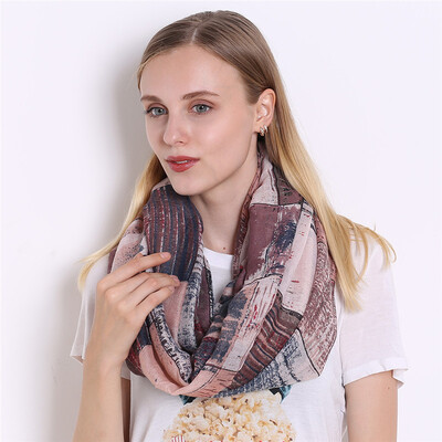 

brand design plaid print tube infinity scarf for women new soft cotton ring scarves plus size hijab foulard femme shawl sjaal