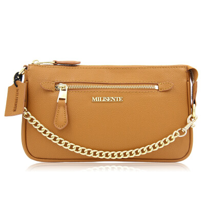 

Milisente 2018 New Women handbag Chain Genuine Leather Bag Fashion Crossbody Shoulder Bags Orange