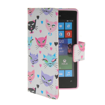 

MOONCASE Pattern Style Leather Side Flip Wallet Card Slot Pouch Stand Shell Back ЧЕХОЛ ДЛЯ Nokia Lumia 520