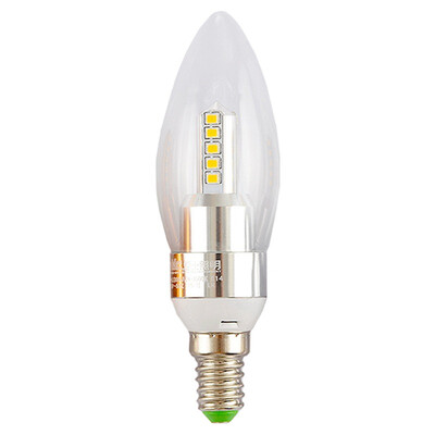

NVC light bulb led light 3WE14 spiral small mouth bubble silver base 2700K yellow light