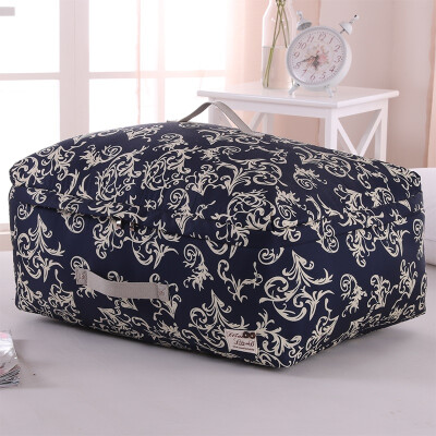 

Western SIVIN mirror flower blue XXL storage bag quilt dust bag moving bag clothing sorting bag toy storage washable three-layer thickening