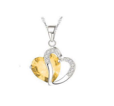 

Fashion Women Heart Crystal Rhinestone Silver Chain Pendant Necklace Cheap