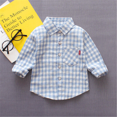 

2018 New Arrival Turn-down Collar Long Sleeve Casual Boy Children Kids Blouses Students Clothes