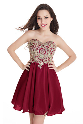 

2018 Short Cheap Mini Sweetheart Appliques Homecoming Dresses