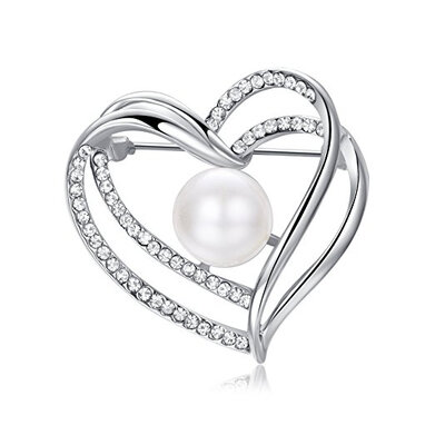 

Yoursfs Heart Brooch для женщин Cluster Micro Pave Clear Австрийский кристалл Love Heart Brooch Pin