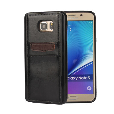 

MOONCASE PU Leather Skin Card Slot Protective Shell TPU Full Frame Back Case Cover for Samsung Galaxy Note 5