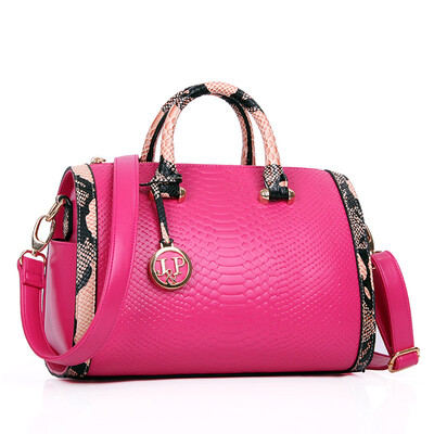 

New Fashion Women Leather Handbags Women Messenger Bags Bowling Boston Tote Bag Crocodile Designer Handbags High Quality Shoulder Bags