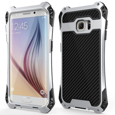 

R-JUST Aluminum Metal Carbon Fiber Bumper Cover Case For Samsung Galaxy S6 Edge Plus