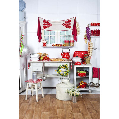 

Red Flowers White Clouds Background 57FT Vinyl Fabric Cloth Digital Printing Photo Studio Backdrop S-3034
