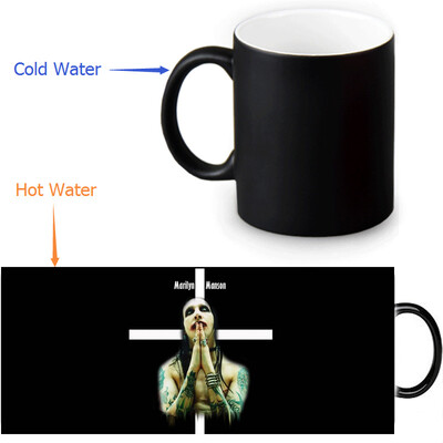 

Marilyn Manson 350ml12oz Heat Reveal Mug Color Change Coffee Cup Sensitive Morphing Mugs Magic Mug Milk Tea Cups