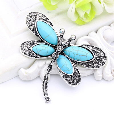 

Casual Dragonfly Brooch Pin Women Insect Jewelry Antique Color Crystal Bohemia Brooches Broches Relief Pattern Simulation Design