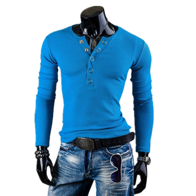

Zogaa New Men's T-shirt Long Sleeve V-neck Slim