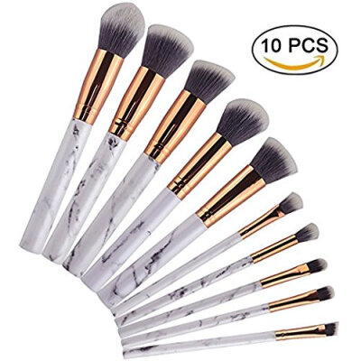 

Кисти для макияжа из кисти Dow 10Pcs Marble Pattern Powder Eyeshadow Face Foundation Набор для кисточки для бровей