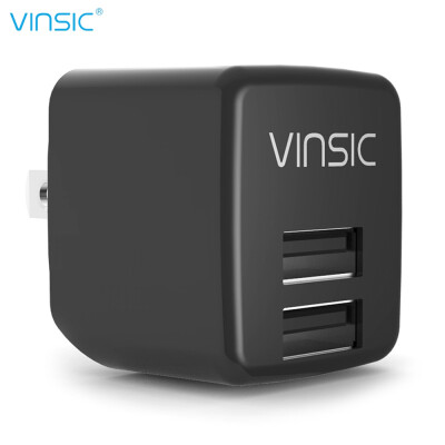 

VINSIC VSCW201 12W Dual USB Port Wall Charger Compact Folding Plug